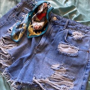 Topshop mom jean shorts